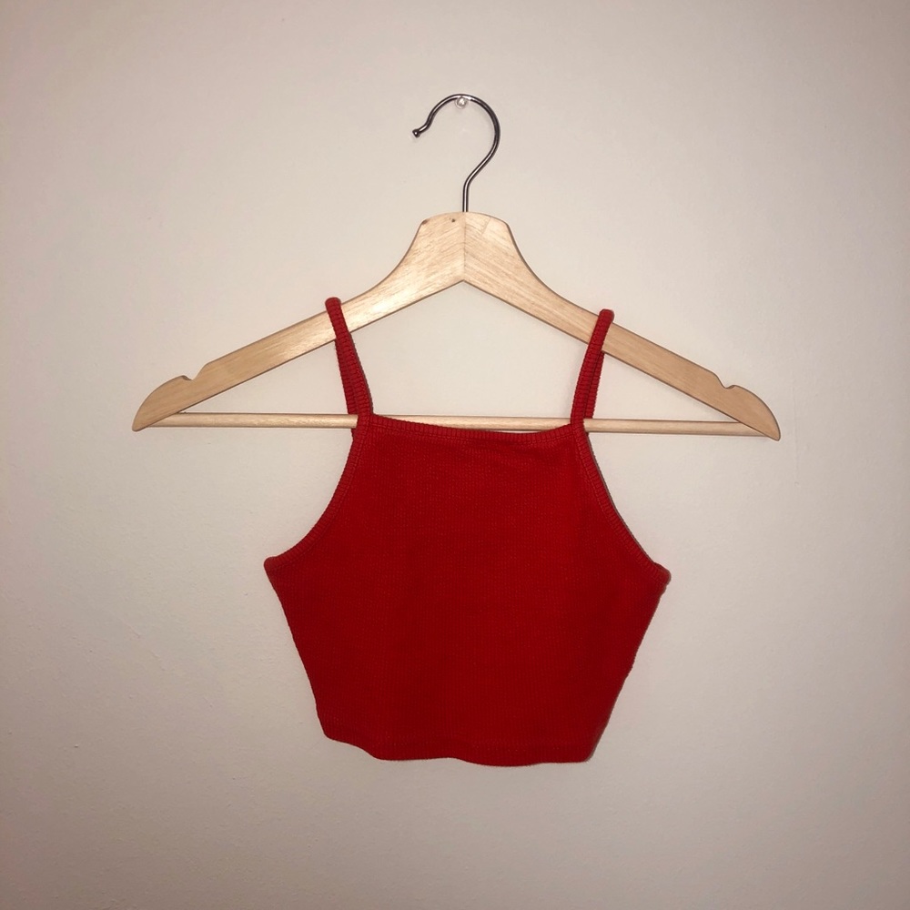 Topshop Orange Cropped Halter